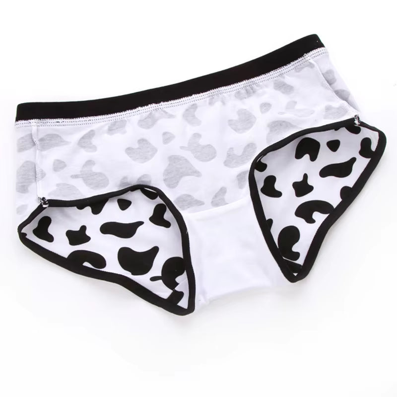 Sexy Cow Pattern Couple Panties Men Underwear Boxers Sexy Underpant Cotton Male Panties Shorts Cartoon Underwear Women Lingerie